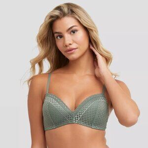 NEW Maidenform Self Expressions 2pk Wireless Bra SE0583 - Gloss/Olive Lace 36DD